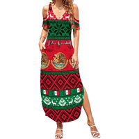 Personalised Mexico Christmas Summer Maxi Dress Feliz Navidad Mexican Pattern - Wonder Print Shop