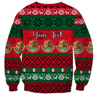 Personalised Mexico Christmas Sweatshirt Feliz Navidad Mexican Pattern - Wonder Print Shop
