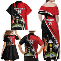 Uganda Rugby Custom Family Matching Off Shoulder Maxi Dress and Hawaiian Shirt Go Cranes - African Pattern - Wonder Print Shop