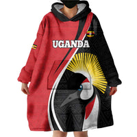 Uganda Rugby Custom Wearable Blanket Hoodie Go Cranes - African Pattern - Wonder Print Shop