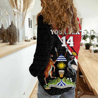 Uganda Rugby Custom Women Casual Shirt Go Cranes - African Pattern - Wonder Print Shop