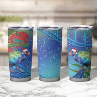 New Zealand Takahe Christmas Tumbler Cup Maori Fern Mix Pohotukawa - Wonder Print Shop