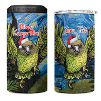 Personalised Jumping Kakapo Christmas 4 in 1 Can Cooler Tumbler New Zealand Fern - Starry Night Style - Wonder Print Shop