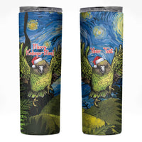 Personalised Jumping Kakapo Christmas Skinny Tumbler New Zealand Fern - Starry Night Style - Wonder Print Shop