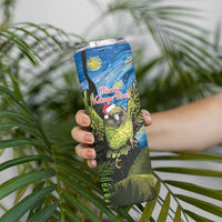 Personalised Jumping Kakapo Christmas Skinny Tumbler New Zealand Fern - Starry Night Style - Wonder Print Shop