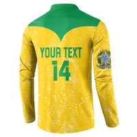 Custom Brasil Volleyball Button Sweatshirt Vai Canarinhos!
