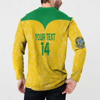 Custom Brasil Volleyball Button Sweatshirt Vai Canarinhos!
