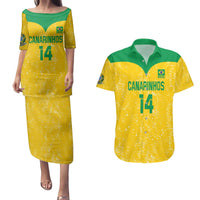 Custom Brasil Volleyball Couples Matching Puletasi and Hawaiian Shirt Vai Canarinhos!