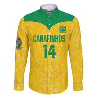 Custom Brasil Volleyball Family Matching Short Sleeve Bodycon Dress and Hawaiian Shirt Vai Canarinhos!