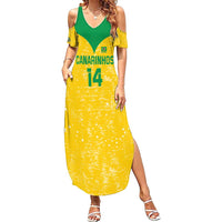 Custom Brasil Volleyball Family Matching Summer Maxi Dress and Hawaiian Shirt Vai Canarinhos!