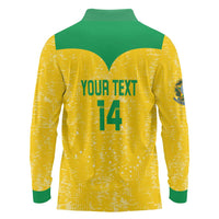 Custom Brasil Volleyball Long Sleeve Polo Shirt Vai Canarinhos!