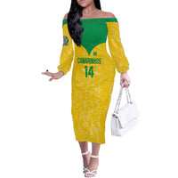 Custom Brasil Volleyball Off The Shoulder Long Sleeve Dress Vai Canarinhos!