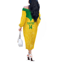Custom Brasil Volleyball Off The Shoulder Long Sleeve Dress Vai Canarinhos!