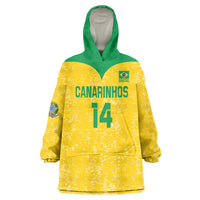Custom Brasil Volleyball Wearable Blanket Hoodie Vai Canarinhos! - Wonder Print Shop