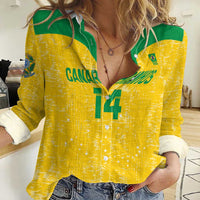 Custom Brasil Volleyball Women Casual Shirt Vai Canarinhos! - Wonder Print Shop