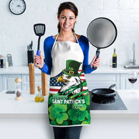 Irish American St Patrick's Day Apron USA Eagle Leprechaun Hat Shamrock Pattern