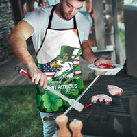 Irish American St Patrick's Day Apron USA Eagle Leprechaun Hat Shamrock Pattern