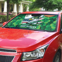 Irish American St Patrick's Day Auto Sun Shade USA Eagle Leprechaun Hat Shamrock Pattern