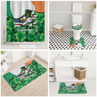 Irish American St Patrick's Day Bathroom Set USA Eagle Leprechaun Hat Shamrock Pattern