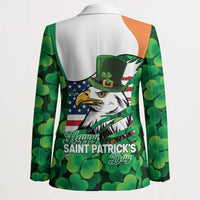 Irish American St Patrick's Day Blazer USA Eagle Leprechaun Hat Shamrock Pattern