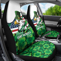 Irish American St Patrick's Day Car Seat Cover USA Eagle Leprechaun Hat Shamrock Pattern