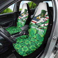 Irish American St Patrick's Day Car Seat Cover USA Eagle Leprechaun Hat Shamrock Pattern