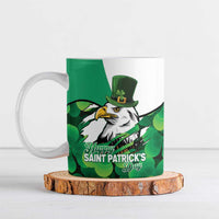 Irish American St Patrick's Day Ceramic Mug USA Eagle Leprechaun Hat Shamrock Pattern