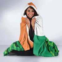 Irish American St Patrick's Day Hooded Blanket USA Eagle Leprechaun Hat Shamrock Pattern