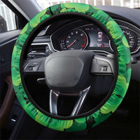 Irish American St Patrick's Day Steering Wheel Cover USA Eagle Leprechaun Hat Shamrock Pattern