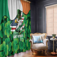 Irish American St Patrick's Day Window Curtain USA Eagle Leprechaun Hat Shamrock Pattern