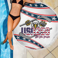 Hockey United States 250th Anniversary Beach Blanket USA Semiquincentennial We The People