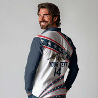 Custom Hockey United States 250th Anniversary Long Sleeve Polo Shirt USA Semiquincentennial We The People