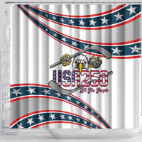 Hockey United States 250th Anniversary Shower Curtain USA Semiquincentennial We The People