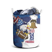 Football United States 250th Anniversary Laundry Basket USA Flag Eagle Liberty Bell