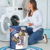 Football United States 250th Anniversary Laundry Basket USA Flag Eagle Liberty Bell