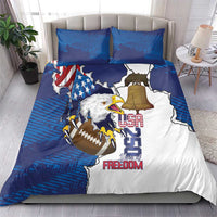 Football United States 250th Anniversary Bedding Set USA Flag Eagle Liberty Bell
