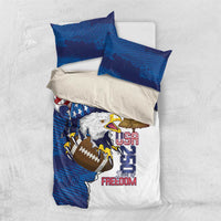 Football United States 250th Anniversary Bedding Set USA Flag Eagle Liberty Bell