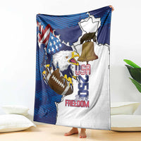 Football United States 250th Anniversary Blanket USA Flag Eagle Liberty Bell