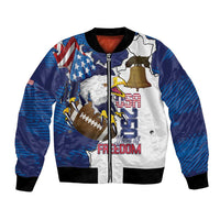 Personalized Football United States 250th Anniversary Bomber Jacket USA Flag Eagle Liberty Bell