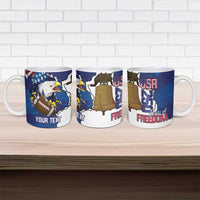 Personalized Football United States 250th Anniversary Ceramic Mug USA Flag Eagle Liberty Bell