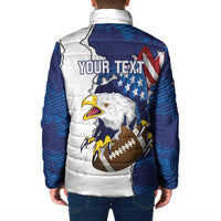 Personalized Football United States 250th Anniversary Padded Jacket USA Flag Eagle Liberty Bell