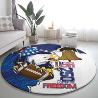 Football United States 250th Anniversary Round Carpet USA Flag Eagle Liberty Bell