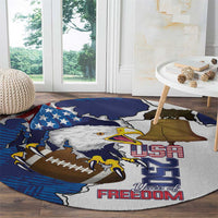 Football United States 250th Anniversary Round Carpet USA Flag Eagle Liberty Bell