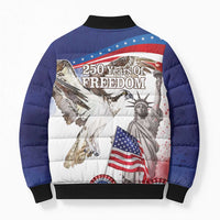 United States 4th Of July Bomber Puffer Jacket USA Osprey 250 Years Of Freedom