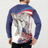 United States 4th Of July Button Sweatshirt USA Osprey 250 Years Of Freedom