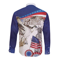 United States 4th Of July Long Sleeve Button Shirt USA Osprey 250 Years Of Freedom