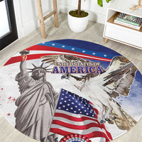 United States 4th Of July Round Carpet USA Osprey 250 Years Of Freedom