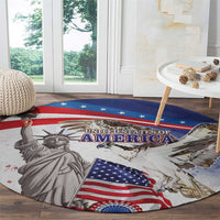 United States 4th Of July Round Carpet USA Osprey 250 Years Of Freedom