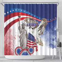 United States 4th Of July Shower Curtain USA Osprey 250 Years Of Freedom