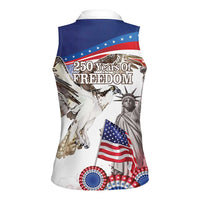 United States 4th Of July Women Sleeveless Polo Shirt USA Osprey 250 Years Of Freedom